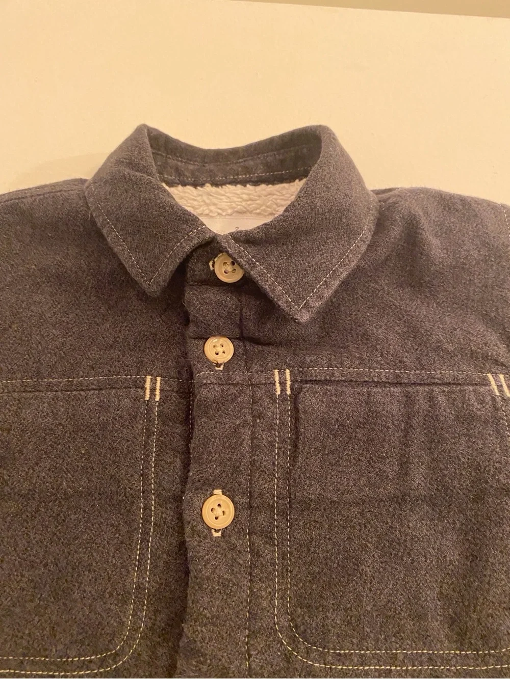 ZARA Kids Sherpa Lined Charcoal Shirt Jacket Overshirt 2Y 92cm